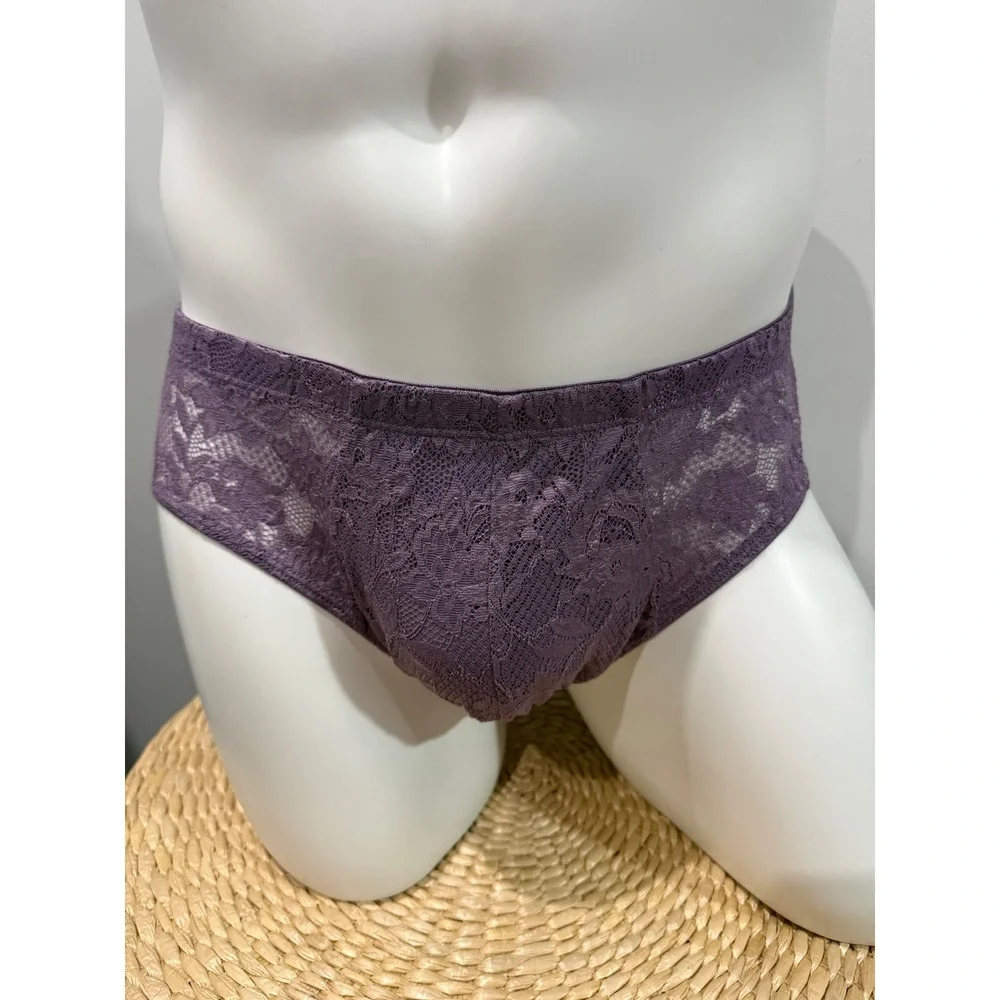 Cosabella Men's Never Say Never Comfort Micro Lace Brief Himalayan Sky L